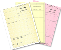 Example Certificate of Origin documents